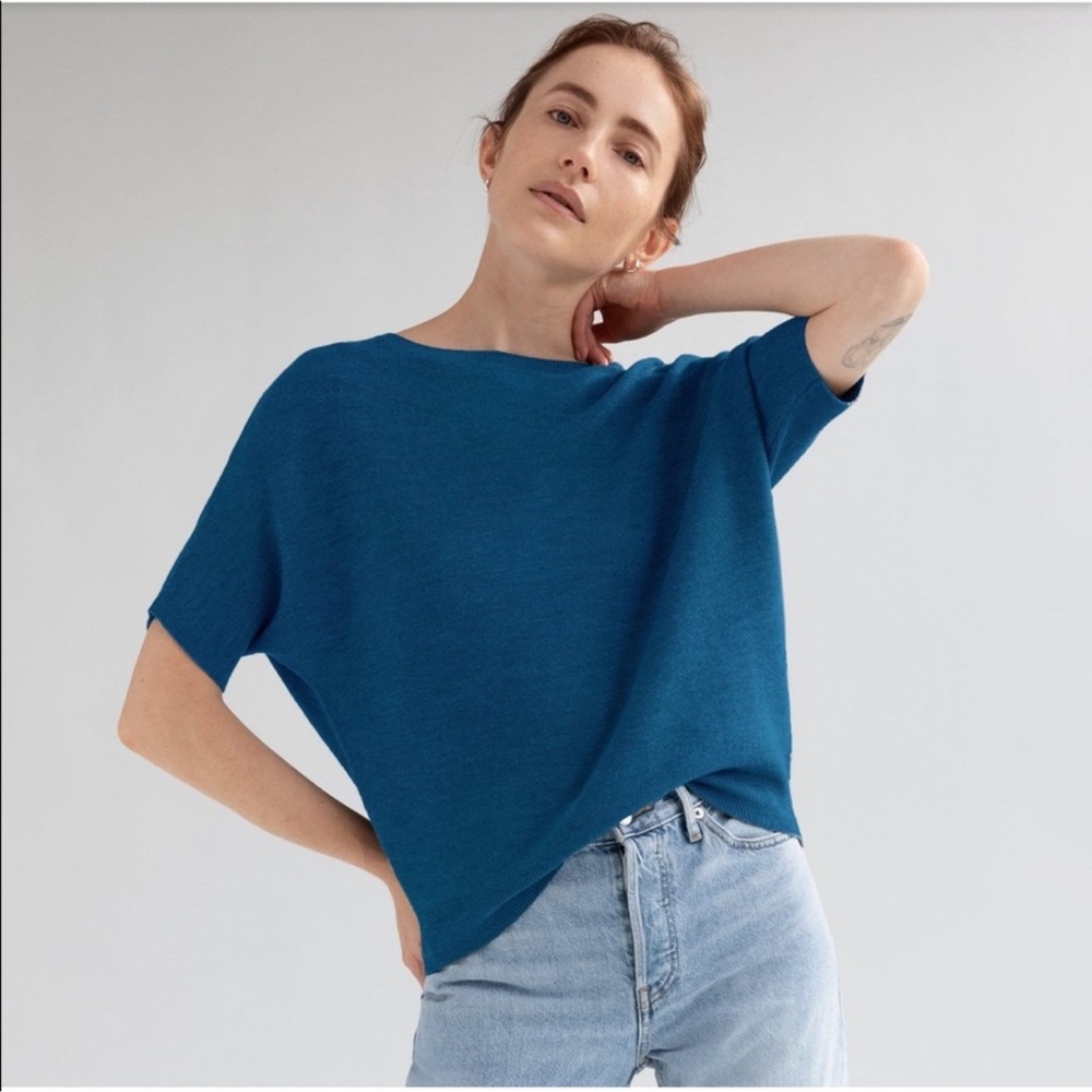 The Reset R Label 100% Wool Essential Pullover Sweater in Sky